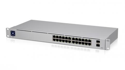 Layer 2 switch with (24) GbE RJ45 ports and (2) 1G SFP ports