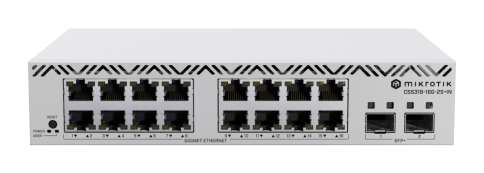 მართვადი სვიჩი - L2, 16x Gigabit Port, 2x SFP+, MikroTik 