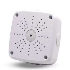 სამეთვალყურეო კამერების პლასტმასის სამონტაჟო კოლოფი. ზომა:130*130*50MM 