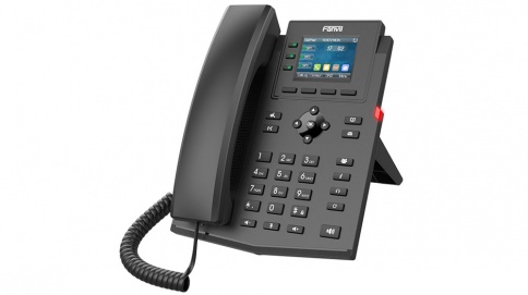 IP ტელეფონი - 4 SIP ანგარიში, ფერადი ეკრანი, HD აუდიო, Fanvil (კვების ბლოკით) 