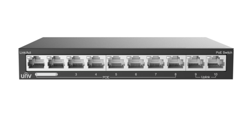 PoE სვიჩი - 8x100 მბ/წმ PoE (at/af) პორტი, 2x100 მბ/წმ, არამართვადი 60 ვტ